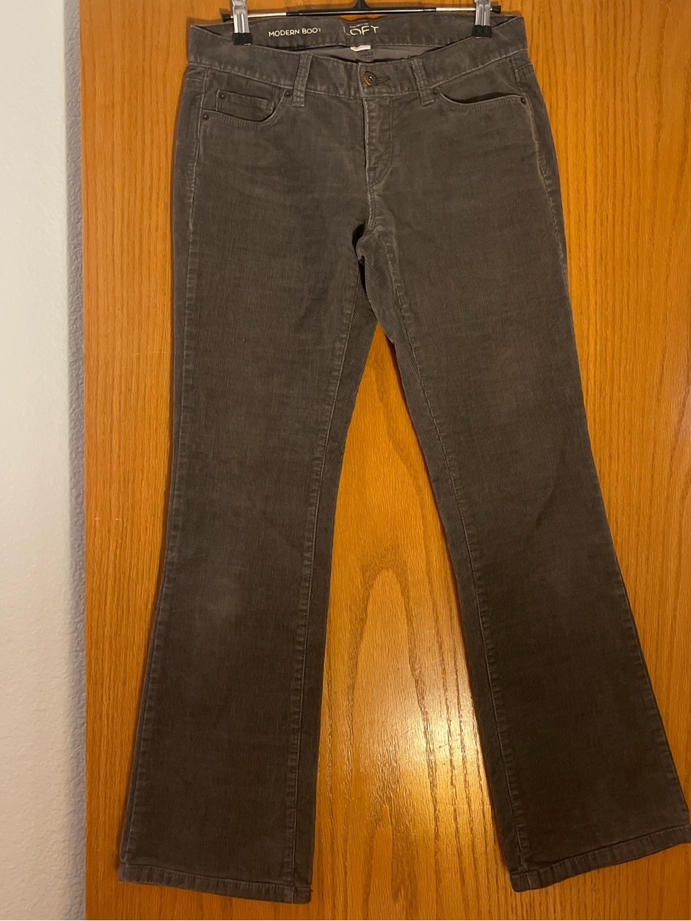 Ann Taylor Wide-Leg Corduroy Jeans - Charcoal